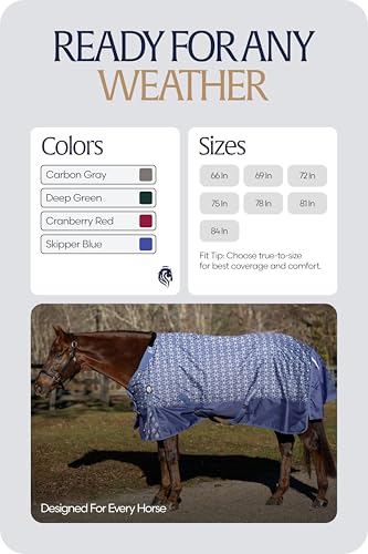 Equinavia Arktis Regular Neck Turnout Sheet - Skipper Blue - 72 in - color: Skipper Blue, size: 72 in