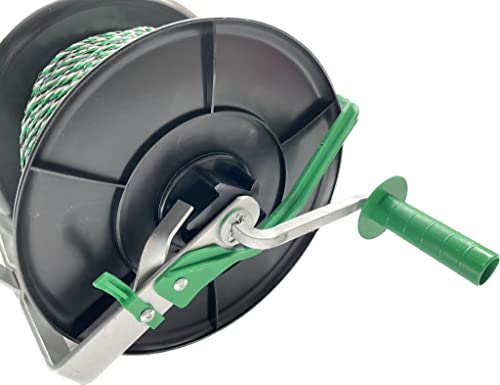 PK1 Electric Fence Polywire 9 Conductors 1312 Feet Pre-Spooled on 3:1 Standard Geared Reel with 1 Free Insulgrip - size: 1312 ft x 9 wires x 1 standard reel