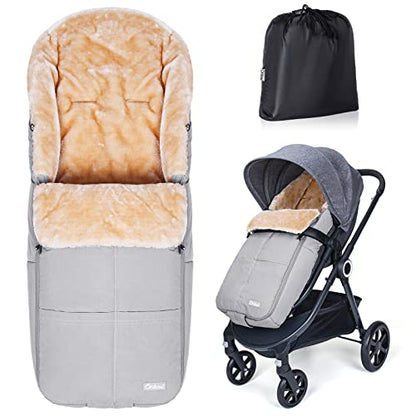 Orzbow Stroller Footmuff, Universal Baby Bunting Bag, Weather-Proof Blanket - color: Light Grey