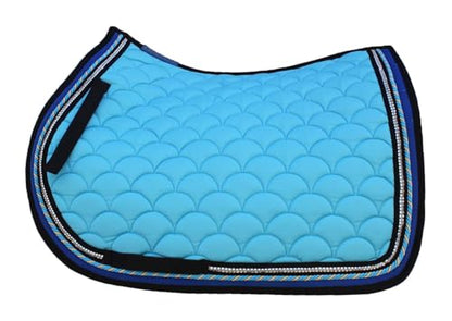 Horse Quilted ENGLISH SADDLE PAD Trail Dressage 72Dressage - color: Tuquoise Blue