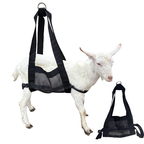 Calf Sling for Weighing, Lamb Weighing Sling, for Weight Small Animal, Livestock Sling for Calves, Lambs, Alpacas, Goats-Newborn & Small Animals Weighing Harness (Black) - color: Black