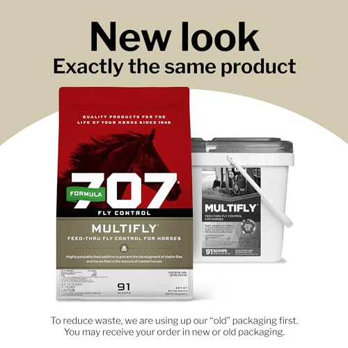Formula 707 MultiFly Feed-Thru Fly Control Pellets for Horses - Palatable & Safe Fly Population Reduction (10 lb Bag - 182 Servings) - size: 10 lb Bag
