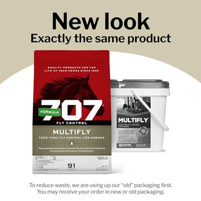 Formula 707 MultiFly Feed-Thru Fly Control Pellets for Horses - Palatable & Safe Fly Population Reduction (10 lb Bag - 182 Servings) - size: 10 lb Bag