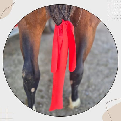 Ranch Hand Horse Tail Bag - Stretchable Horse Tail Bag Made from Durable Stretchy Material- Damage Free Tail Protection - Light Red - color: Light Red