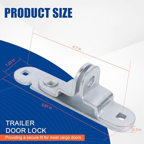 Fuoequl Cargo Trailer Door Latch hasp Ramp Locking Cam Lock Latch Keeper - style: Trailer Door Hasp 1pc
