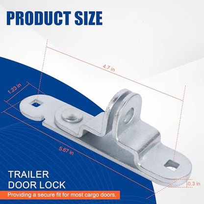 Fuoequl Cargo Trailer Door Latch hasp Ramp Locking Cam Lock Latch Keeper - style: Trailer Door Hasp 1pc