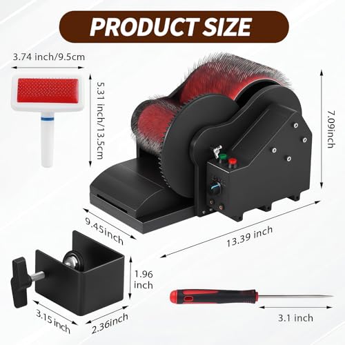 50w Electric Wool Carding Machine, Wool Carding Machine Drum Carder, Wool Fiber Drum Carding Machine with Brush & Awl, with Foot Pedal, for Combing Blending