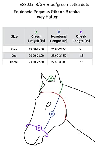 Equinavia Pegasus Adustable Breakaway Horse Halter - color: Blue/Green Polka Dots, size: Cob