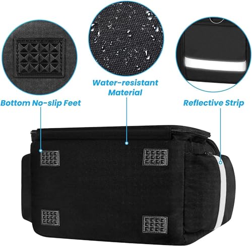 Mancro Medical Bag, Home Health Nurse Bag with Nonslip Bottom, Black