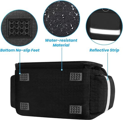 Mancro Medical Bag, Home Health Nurse Bag with Nonslip Bottom, Black