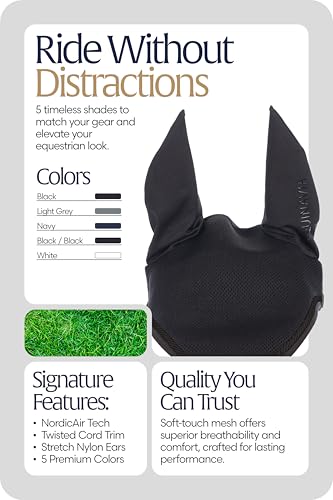Equinavia Svalbard NordicAir™ Tech Ear Net - Black/Black - Horse - color: Black/Black