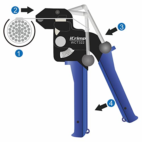 IWISS Metal Zip Tie Gun Wrap Tool for Stainless Steel Cable Ties, Tensioning & Cutting Functional Cable Tie Gun c/w Free Zip Tie Release Tool