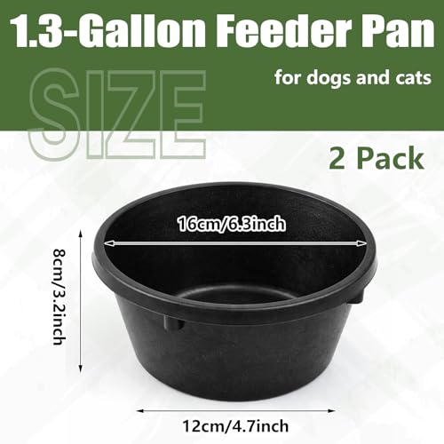 Sadnyy 2 Pcs 1.06 Quart/ 0.26 Gallon Rubber Feeder Pan Horse Feed Bucket - size: 1.06 Quart/ 0.26 Gallon