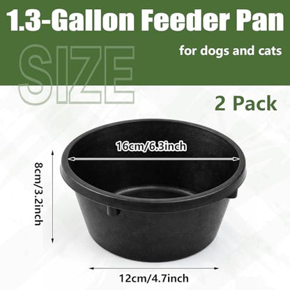 Sadnyy 2 Pcs 1.06 Quart/ 0.26 Gallon Rubber Feeder Pan Horse Feed Bucket - size: 1.06 Quart/ 0.26 Gallon