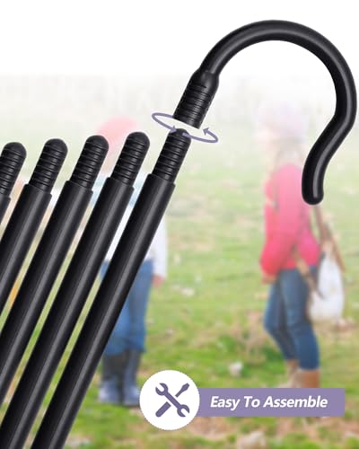 Poen Shepherds Hook Costume Staff 5ft Plastic Walking Cane - color: Black