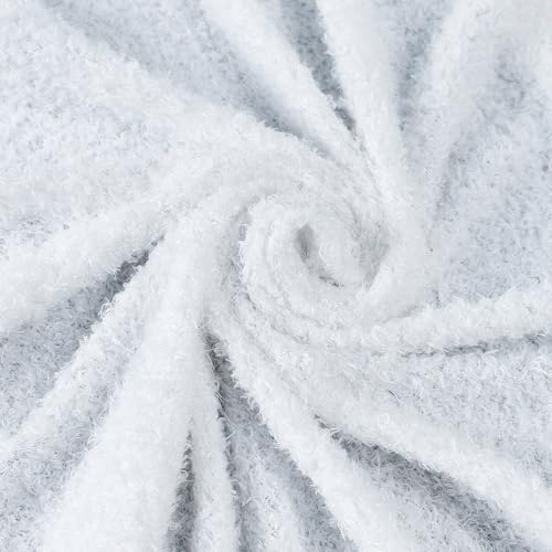Surf turtle White Curly Teddy Fleece Faux Fur Fabric 36" x 59" - color: White, size: 36 x 59 inches