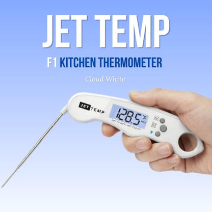 F1 Digital Meat Thermometer - Fast, Accurate, Waterproof - Great for Cooking, Grilling, Baking, Frying - color: Cloud White