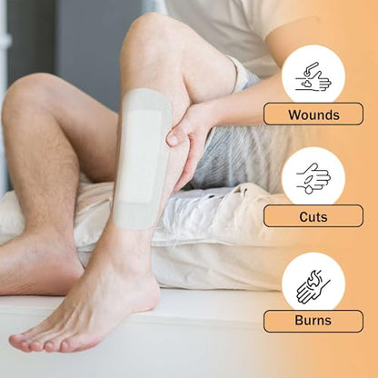 Bordered Gauze Island Dressing 4x14-25 Adhesive Island Dressings for Wound Protection - Good for Hospitals, Medical Facilities, First Aid Kits, and More - style: 4x14
