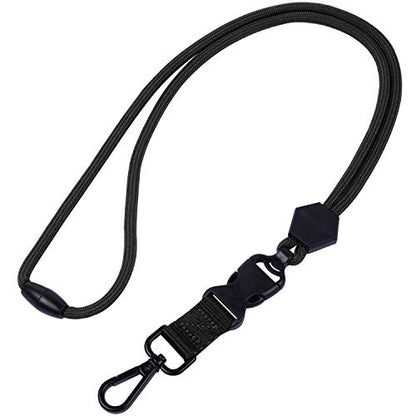 Wisdompro 2 Pack 23" Lanyard with Safety Breakaway Buckle - Black and Black | Durable Heavy Duty Neck Lanyard, with Detachable Buckle and Metal Hook, for ID Card Badge Holder and Keys - color: Black, Black, size: 23 inches