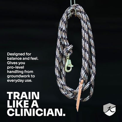 Clinician Braided Training Lead, Bull Snap, 10 ft, Navy with Gold
