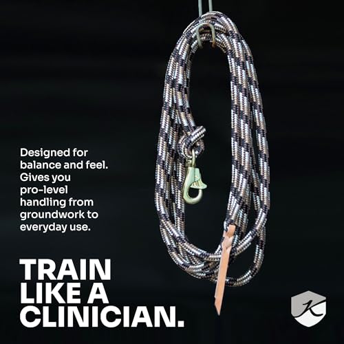 Clinician Braided Training Lead, Bull Snap, 10 ft, Brown with Gold