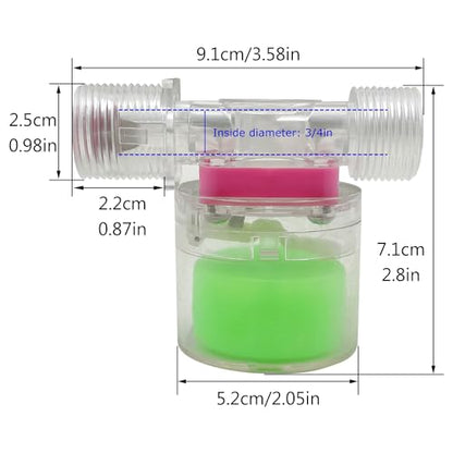 Transparency Water Float Valve, Water Level Control Water Tank Traditional Float Valve Upgrade (3/4“ SIDE) - size: 3/4“ SIDE