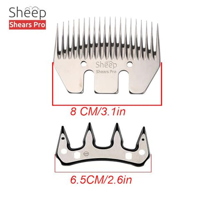 Sheep Shears Pro Clipper Blades 20 Tooth Straight Blade Replacement - size: 20 Tooth Straight Blade and Cutter set