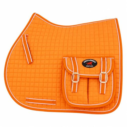 CHALLENGER Horse Quilted English Saddle PAD Pockets Half Faux Fur Padded Australian 7274