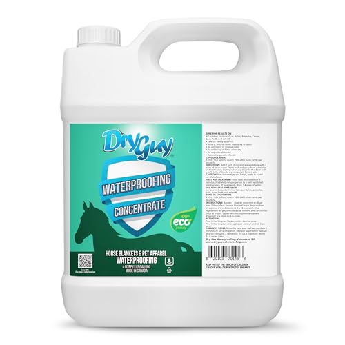 Horse Blanket & Pet Apparel Waterproofing Concentrate 1 Gallon – Eco‑Friendly, Water‑Based Formula Restores Durable Water Repellency & Breathability on Turnouts, Sheets, Pet Jackets & Hi‑Tech Fabrics