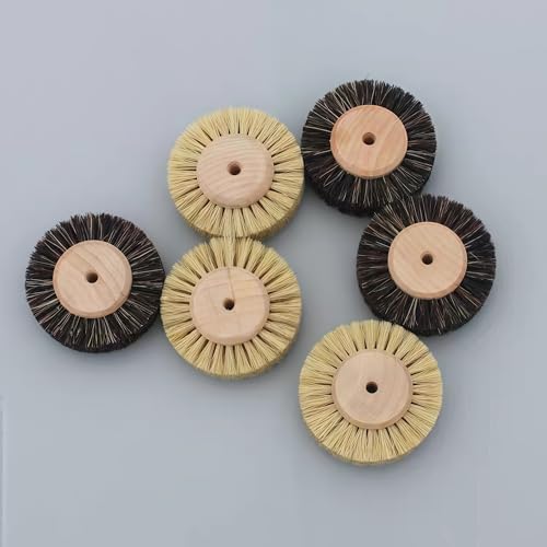 2-Piece Set of Horsehair Brushes, polishing Wheels, Woodworking Furniture, Rotating Drilling Tools (Color: 2-Piece Horsehair Brushes)