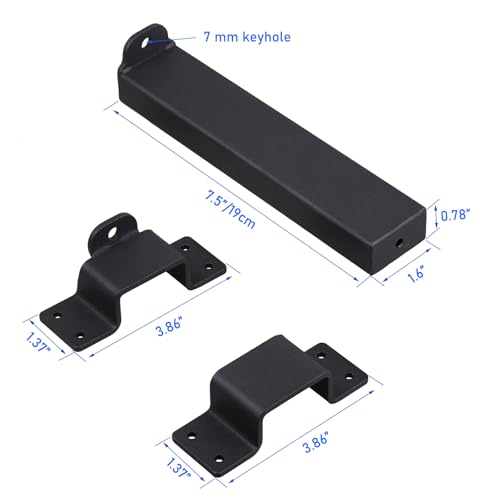 7.5" Heavy Duty Security Slide Latch Lock,with Padlock Hole Adjustable Gate Latch for Wooden Fences Barn Doors, Interior and Outdoor Door Latch,etc.