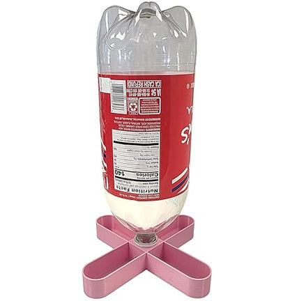 Pink 4 Way Anti Drown Soda Pop Chick Waterer for 20oz, 1 Liter, or 2 Liter Quail