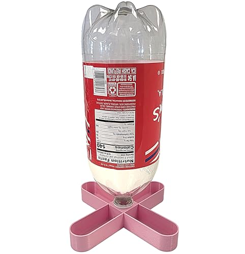 Pink 4 Way Anti Drown Soda Pop Chick Waterer for 20oz, 1 Liter, or 2 Liter Quail
