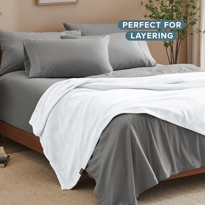 Bare Home Fleece Blanket Luxury Microplush (Full/Queen, White) - color: 01 - White, size: Full/Queen