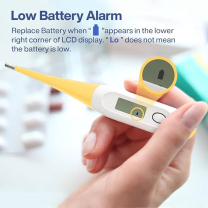 Boncare Digital Thermometer for Adults, Kids & Babies, Yellow - color: Yellow