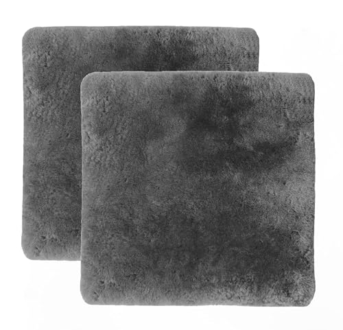 Natural Medical Sheepskin Pad, Non-Slip Back, Charcoal, 17 x 17 in, 2 Pack - color: Charcoal Grey, size: 17x17 Inch (Pack of 2)