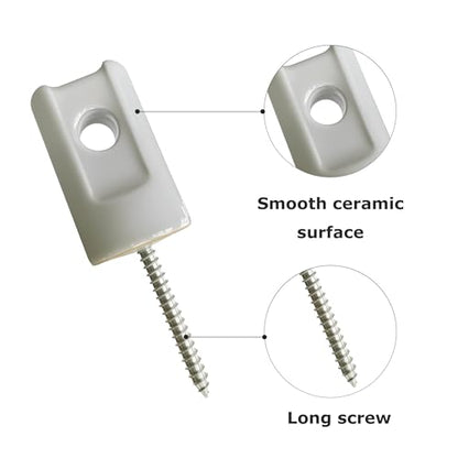 Electric Fence Ceramic Insulator, Heavy Duty Lag Screws 50 PCS - style: 50 PCS