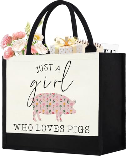 GevGuxLuo Tote Bag for Women Animal Lover Bag Gift for Women - color: Pigs