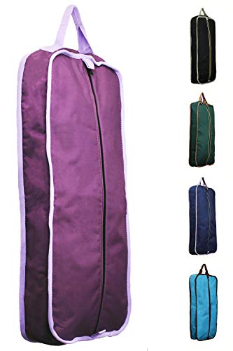 Derby Originals Padded 3 Layered Halter Bridle Carry Bags For Horse Tack- Keeps Tack Clean & Dry - color: Purple/Lavender Trim