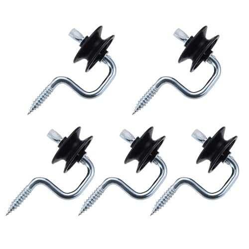 Electric Fence Wood Post Screw-in Corner Insulators Bracket, Black，5pcs - style: B010-5pcs