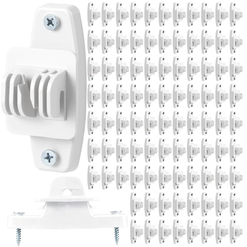 Pushglossy 100 Pcs Electric Wire Fence Insulators Wood Post Claw, White - color: White
