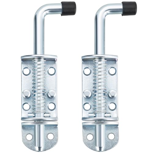 6.5inch Spring Loaded Latch with Pin Receiver (2 Pack) | Metal Lock Barrel Bolt Spring Loaded Locking Latch, Ideal for Gates, Trailers, and Other Items Requiring Secure Closure