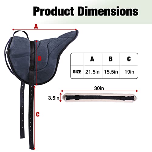 Harrison Howard Equestrian Saddle Pad Horse Riding Pad Bareback Pad with Girth - color: Navy