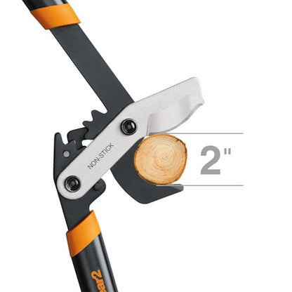 Fiskars 32” PowerGear2 Garden Bypass Loppers, 2" Cut Capacity Tree Trimmer | Tree Branch Cutter for Thick Branches, Multiplies Cutting Power for Less Effort, Steel Blade with Low-Friction Coating - style: 32 in