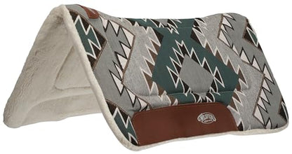 Weaver EquineWeaver Leather Fleece Lined Acrylic Saddle Pad, 32" x 32", Blue - color: SOUTHWEST-MALLARD GREEN/GRAY, size: 32" L x 32" W