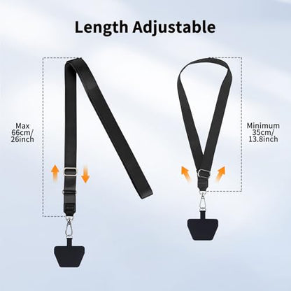 CACOE Phone Lanyard, Black+Black, 2 Pcs - color: Black+black, size: 21.65"