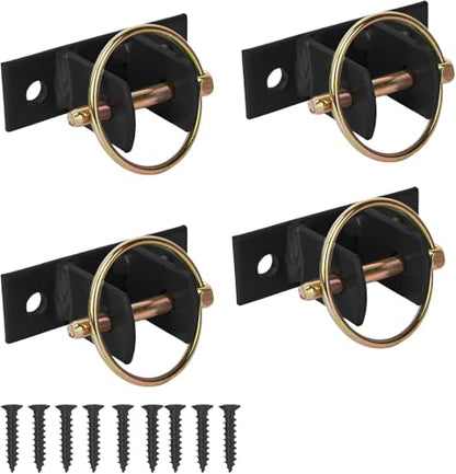 4 Pcs Water Bucket Hook with Pin Heavy Duty Wall Mounted Equestrian Bucket Hooks Hangers Horse Feed Bracket for Horse Stall Stable Barn,Black