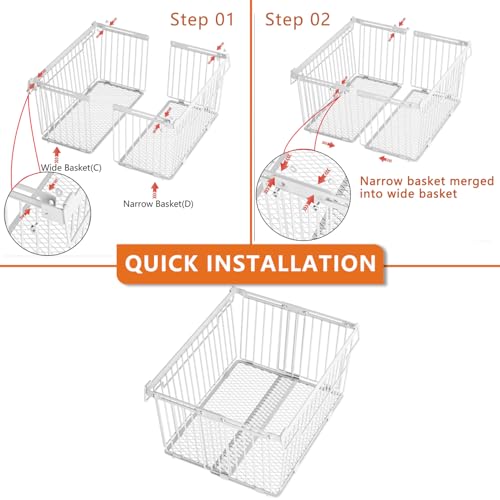 Large Freezer Organizer Bins for 5 to 9 Cu.Ft,3Pack , Leak-Proof Bottom
