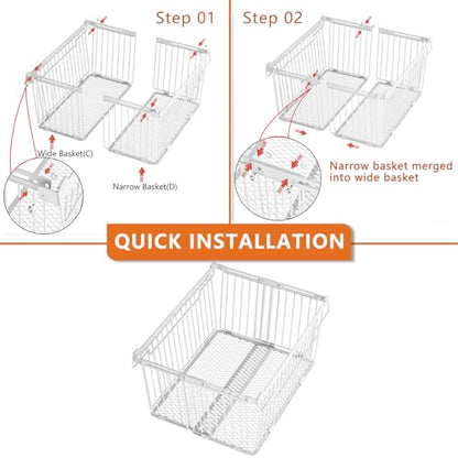 Large Freezer Organizer Bins for 5 to 9 Cu.Ft,3Pack , Leak-Proof Bottom