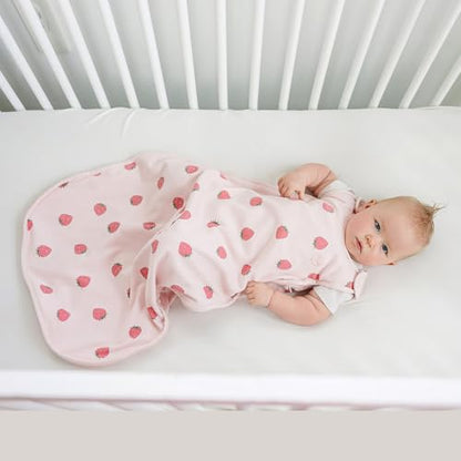 Woolino Toddler Sleeping Sack, 4 Season, Merino Wool and Organic Cotton, Baby Sleep Bag, 2-4 Years, Strawberry - color: Strawberry